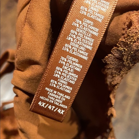 Skims Fits Everybody Lace Triangle Bralette - Bronze - Picture 4 of 5